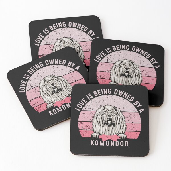 Item preview, Komondor Love Pink Vintage Sunset Valentine designed and sold by Cuddlythopia.