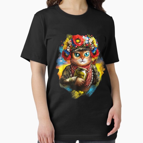 Item preview, Funny Ukrainian Cat Soldier Memorial Day Retro Lover Gift T-Shirt designed and sold by FagnerMarcon.