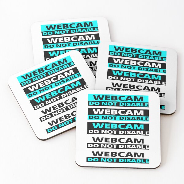 Item preview, Webcam do not disable stickers warning sign prank cyan multi pattern designed and sold by rednumberone.