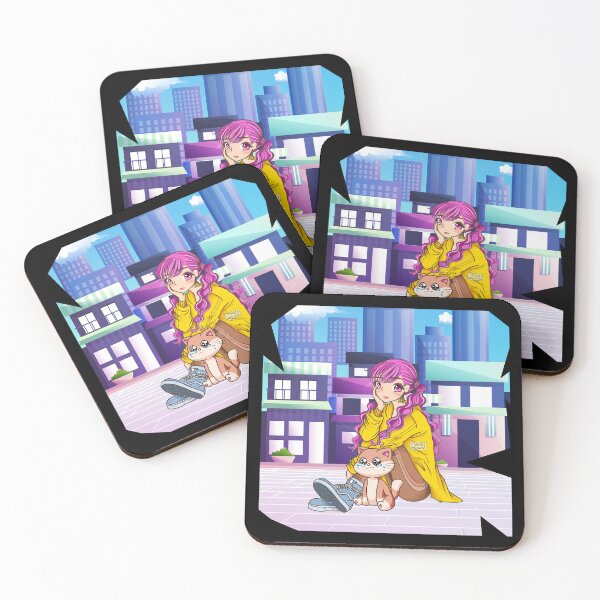 Item preview, Anime girl with pet cat designed and sold by GaryDobson.