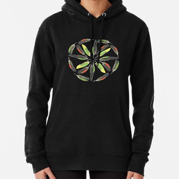 Parrot Feathers Mandala - Purple Pullover Hoodie