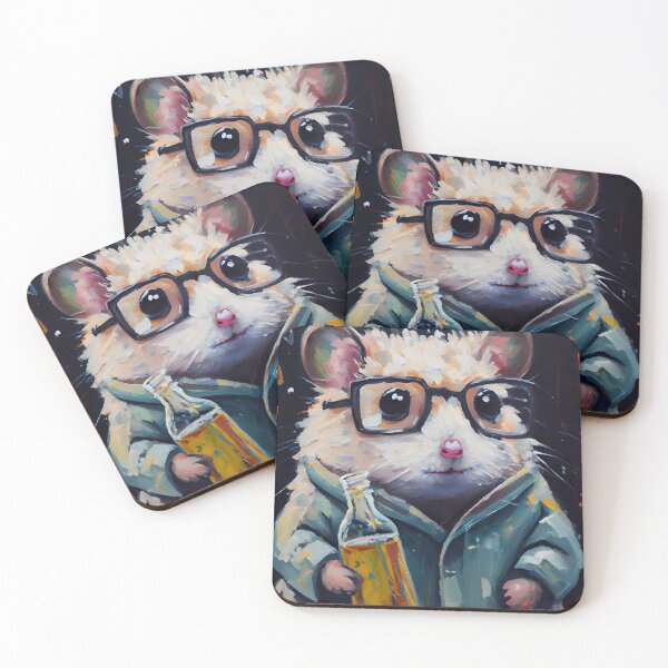 Item preview, Lab Rats - impasto oil painting.  Hamster with a bottle designed and sold by Paintings By Simon .