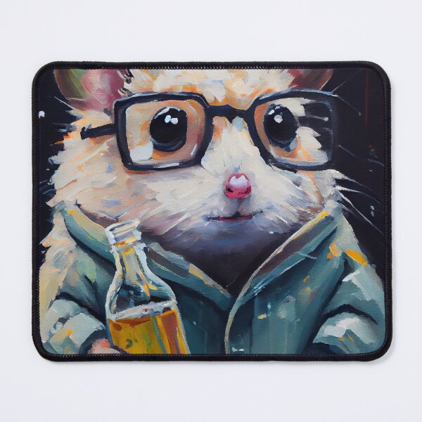 Item preview, Lab Rats - impasto oil painting.  Hamster with a bottle designed and sold by Paintings By Simon .