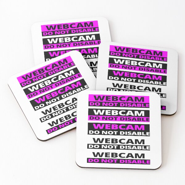 Item preview, Webcam do not disable stickers warning sign prank magenta multi pattern designed and sold by rednumberone.