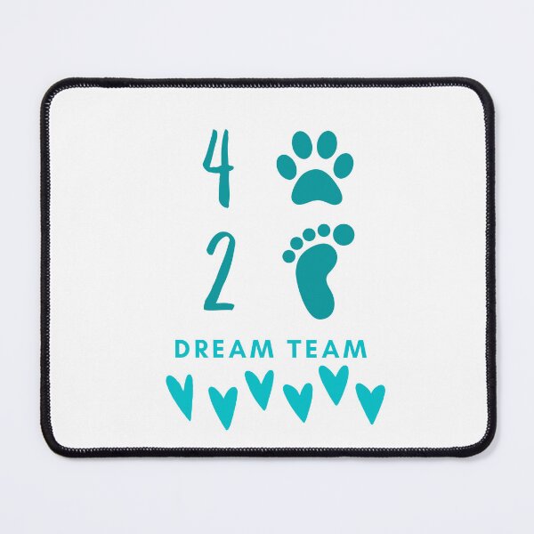 Item preview, Dream team in turquoise with paws and feet for dog sports enthusiasts designed and sold by PausePapote.