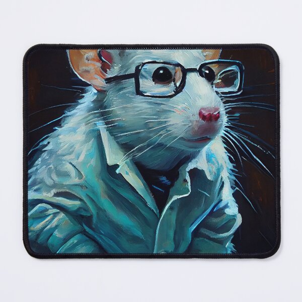 Item preview, Lab Rats - impasto oil painting.  A mouse doctor reading up on current medical practices designed and sold by Paintings By Simon .