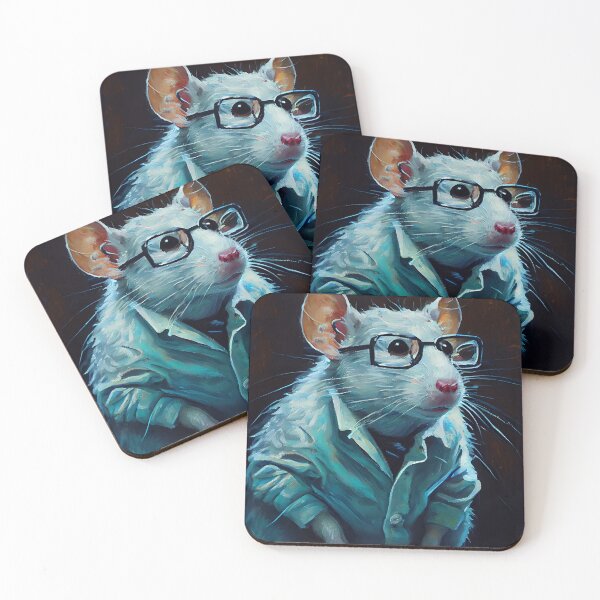 Item preview, Lab Rats - impasto oil painting.  A mouse doctor reading up on current medical practices designed and sold by Paintings By Simon .