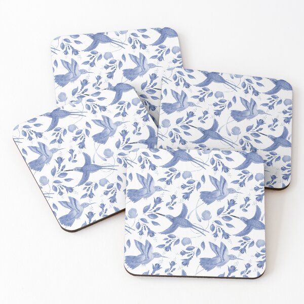 Item preview, Blue hummingbird. Watercolor floral colibri birds. designed and sold by arsiart.