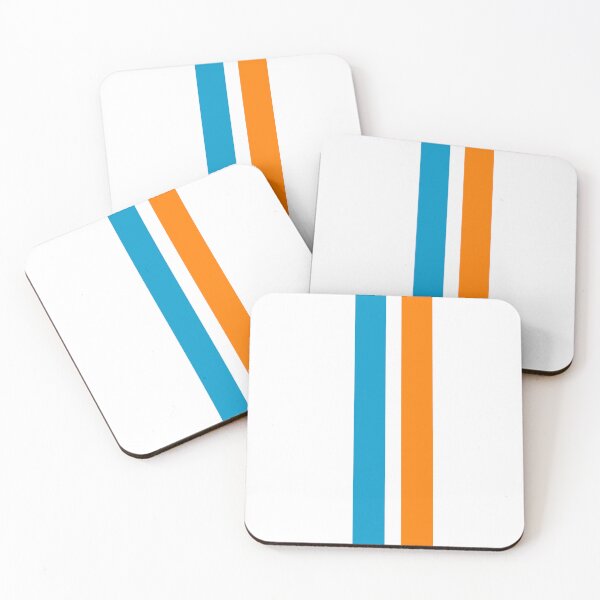 Item preview, Le Mans Racing Stripes Orange Blue White 70s Mod fashion design designed and sold by ModSupporters.