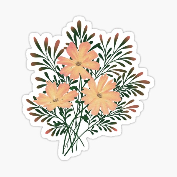 Yellow flowers with green foliage Sticker