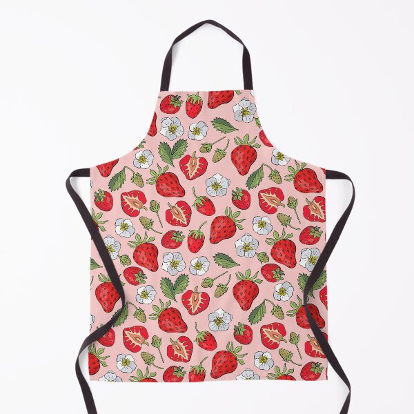 Item preview, Cute Pink Strawberry Cottagecore Kawaii Aesthetic Pattern designed and sold by mysticblvd.