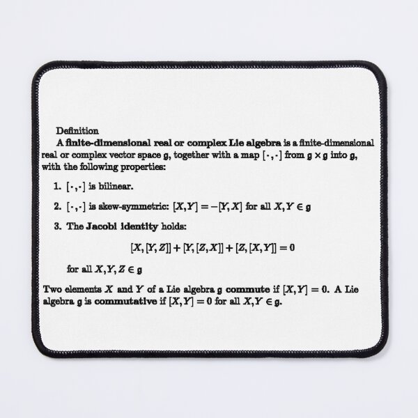 Item preview, The definition of a Lie Algebra, math and science designed and sold by NoetherSym.