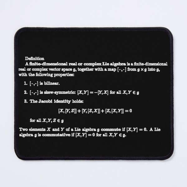 Item preview, The definition of a Lie Algebra, math and science designed and sold by NoetherSym.