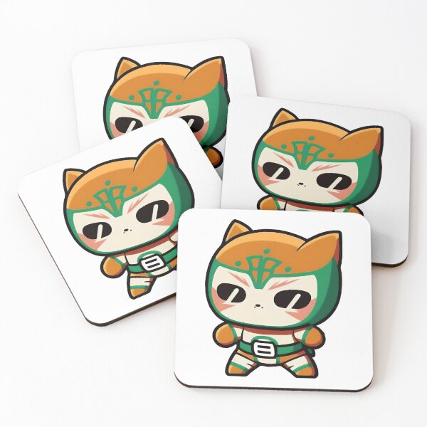Artikelvorschau, Lucha Libre Katzen | Mexikanische Wrestling | Kawaii-Katzen | Chibi-Katzen | Anime-Katzen | Lucha Libre Katzen 06 | La Calabaza entworfen und verkauft von Catcosm.