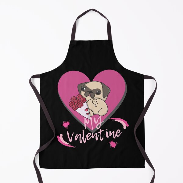 Item preview, My Valentine with a Kawaii Style Dog Pink Heart and Flowers designed and sold by apathecary.