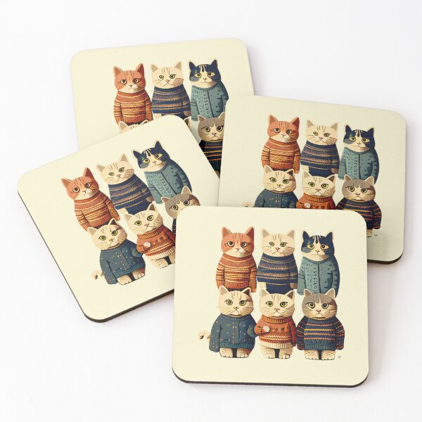 Item preview, Clowder Cats Kittens in Crochet Jumpers  designed and sold by Tellingmoon.