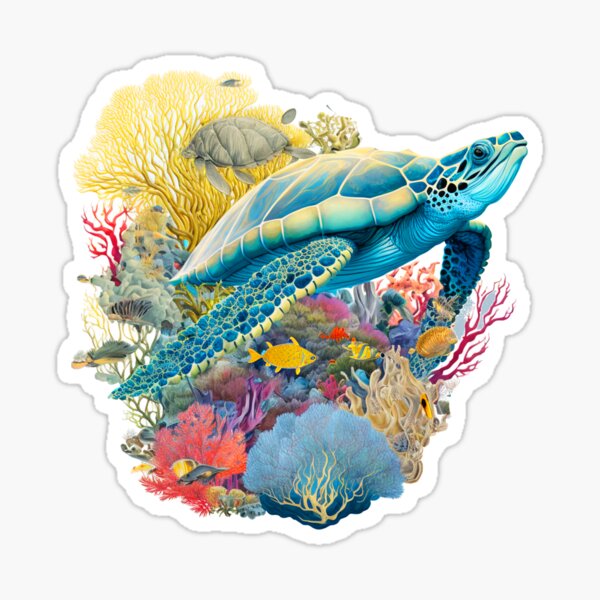 Sea Turtle and Sealife Sticker