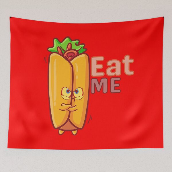 Item preview, Eat Me , Funny Angry Cartoon Burrito designed and sold by theflandonian.