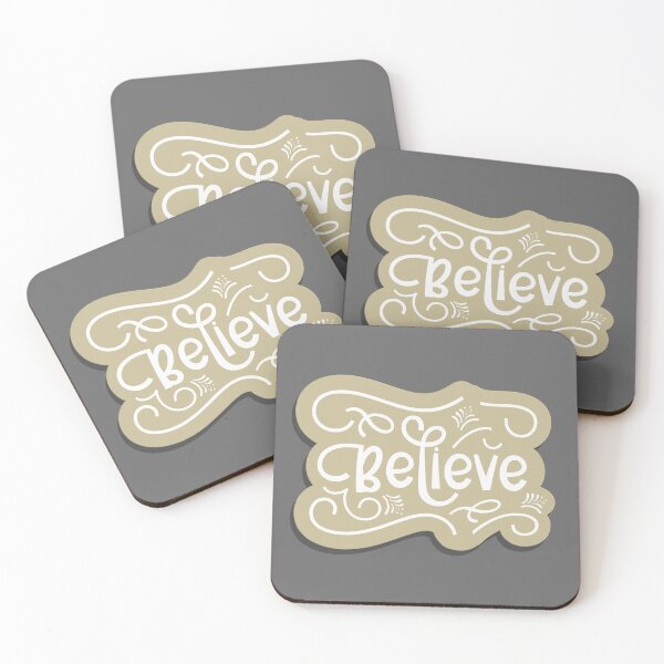 Item preview, Believe | Beige Stylized Calligraphy Motivational Inspirational Mantra designed and sold by Cawaiico.