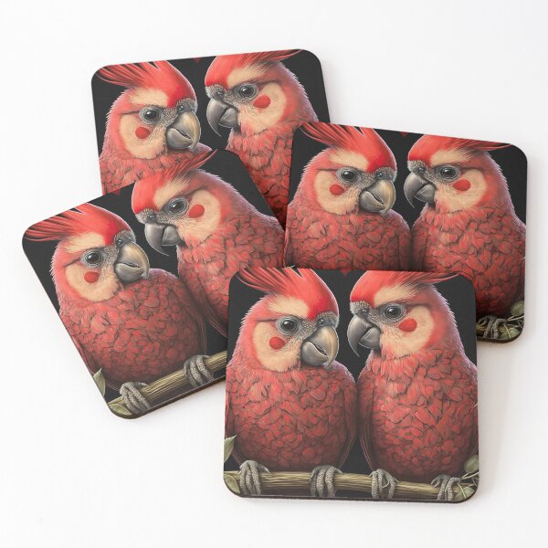 Item preview, Parakeet couple love Valentine's Day, on a green branch. Red heart. designed and sold by PimpMyPet.