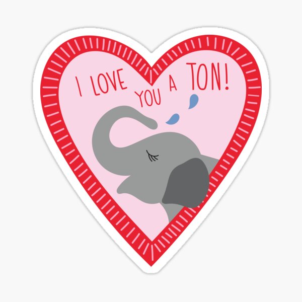 Elephant Valentine's Day Sticker