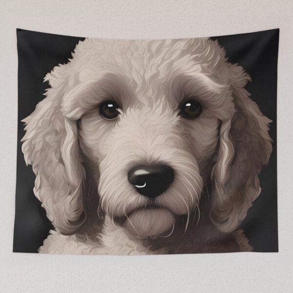 Item preview, Lovely White Goldendoodle designed and sold by WorldOfFairies.