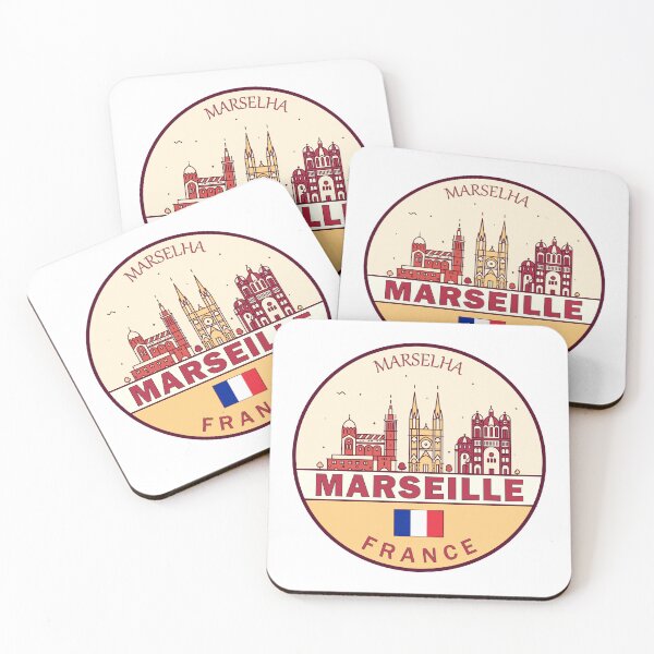 Item preview, Marseille France City Skyline Emblem designed and sold by KrisSidDesigns.