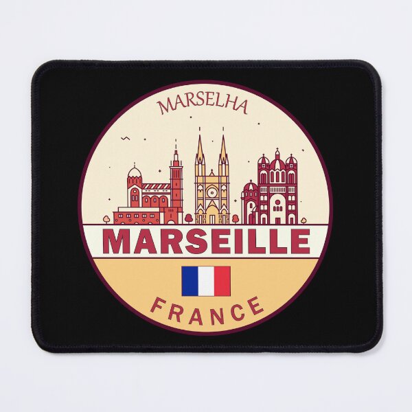 Item preview, Marseille France City Skyline Emblem designed and sold by KrisSidDesigns.