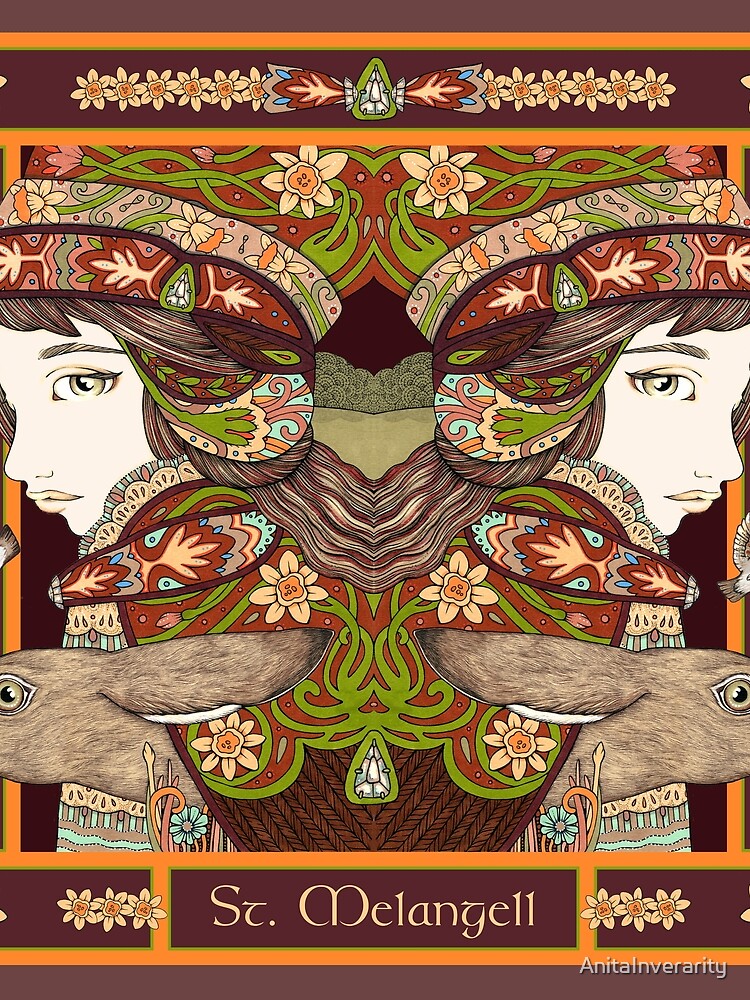 Thumbnail 3 of 3, Scarf, St Melangell (Altar Version) designed and sold by AnitaInverarity.