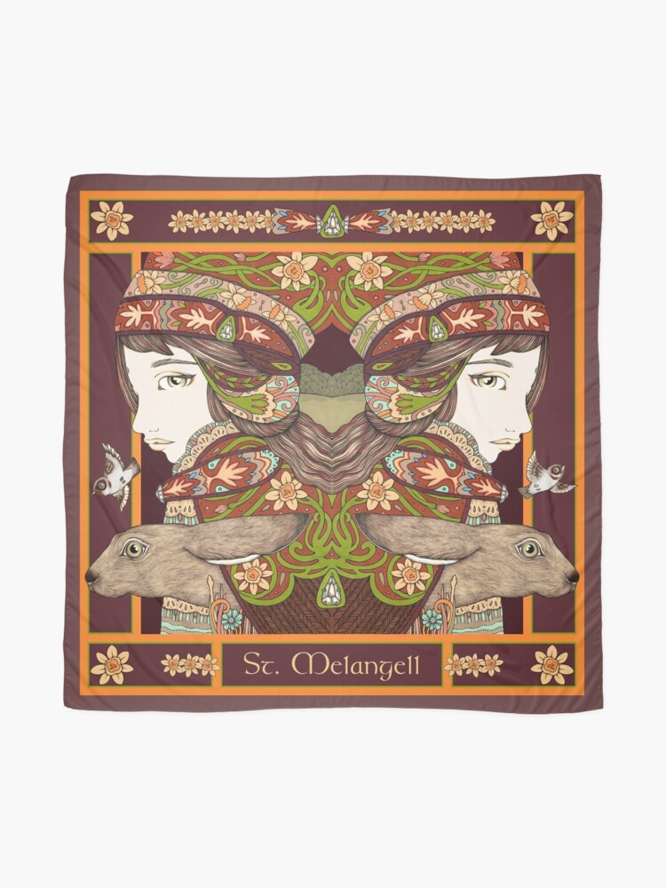 Thumbnail 2 of 3, Scarf, St Melangell (Altar Version) designed and sold by AnitaInverarity.