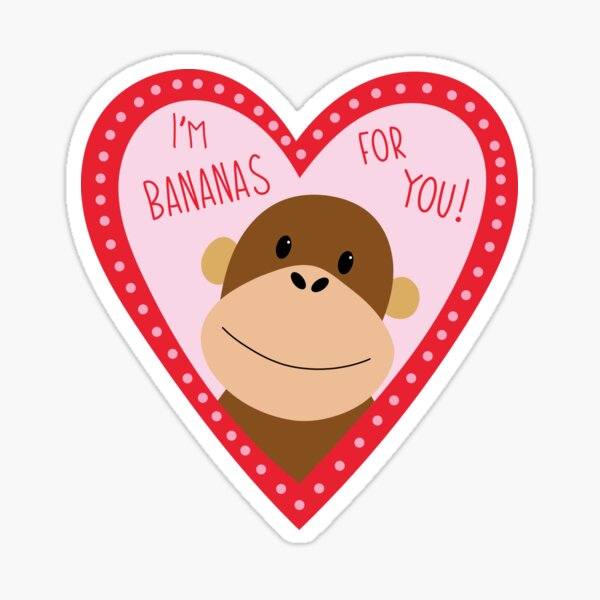 Monkey Valentine's Day Sticker