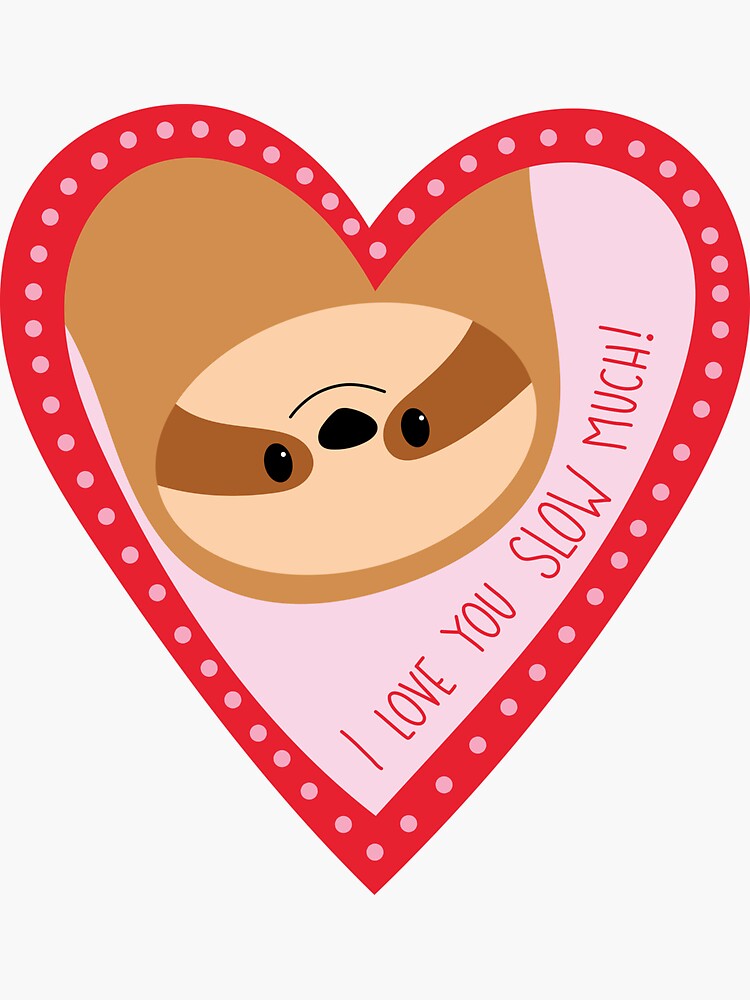 Thumbnail 3 of 3, Sticker, Sloth Valentine's Day designed and sold by wendigratz.
