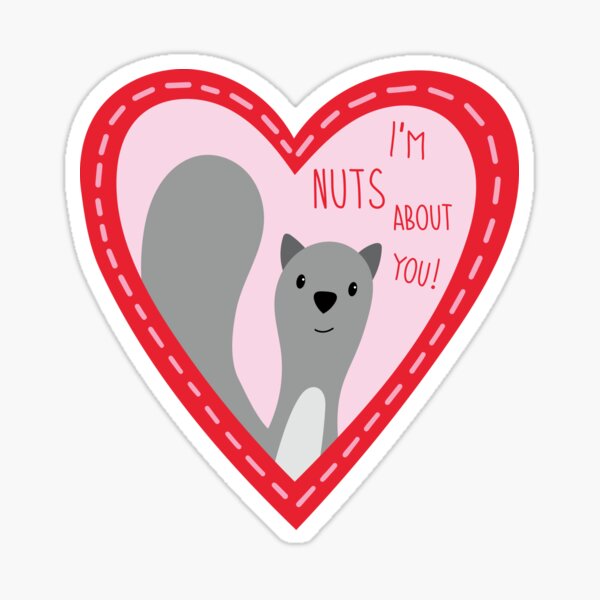 Squirrel Valentine's Day Sticker