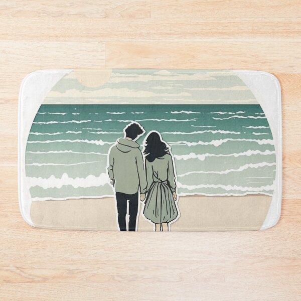 Item preview, Honeymoon Walk on the Beach - Happy Hearts 46 | Colorful Cartoon Love designed and sold by Sunchaser World.