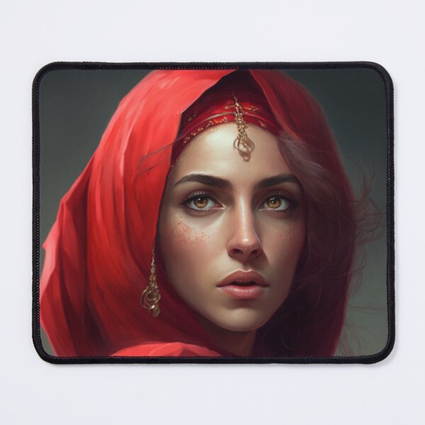 Item preview, Beautiful woman dressed in red with mane modern style designed and sold by products4urduke.
