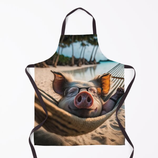 Item preview, Happy pig in a hammock on a tropical beach designed and sold by RK - Shop.