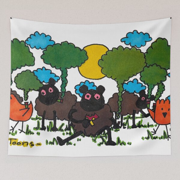 Item preview, sheep and chicks designed and sold by Seth Bond Perry.