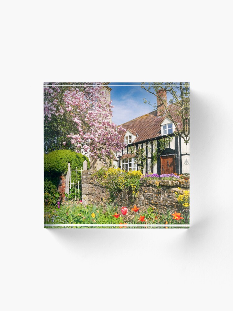 Thumbnail 1 of 5, Acrylic Block, Springtime Cottage designed and sold by ScenicViewPics.