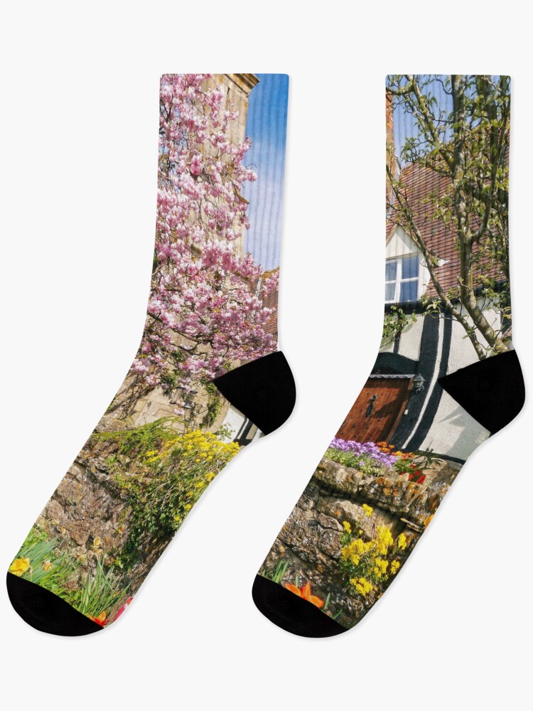 Thumbnail 1 of 5, Socks, Springtime Cottage designed and sold by ScenicViewPics.