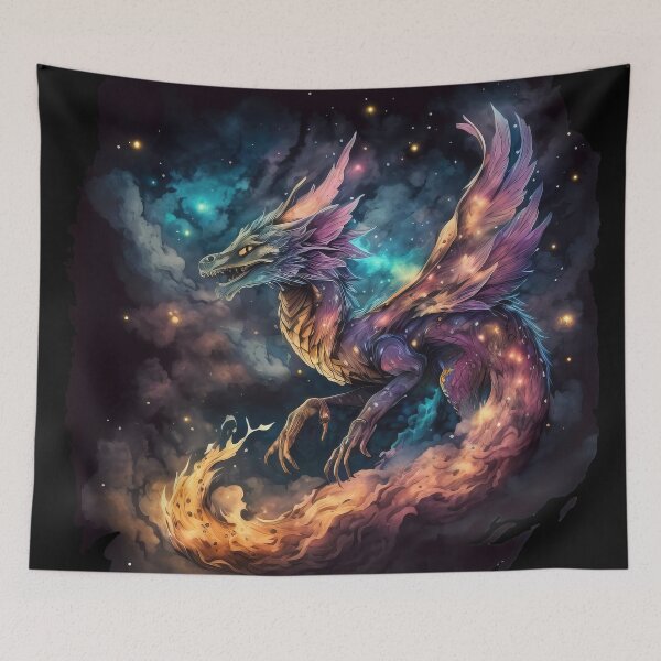 Item preview, Starry Dragon in the Deep Space, Nebula Background designed and sold by MoonFoxDesign.