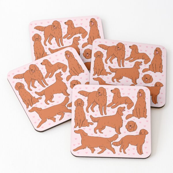 Item preview, Red Irish Setter dog illustration pattern  designed and sold by Yarafantasyart.
