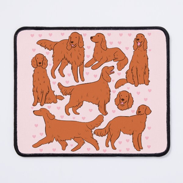 Item preview, Red Irish Setter dog illustration pattern  designed and sold by Yarafantasyart.