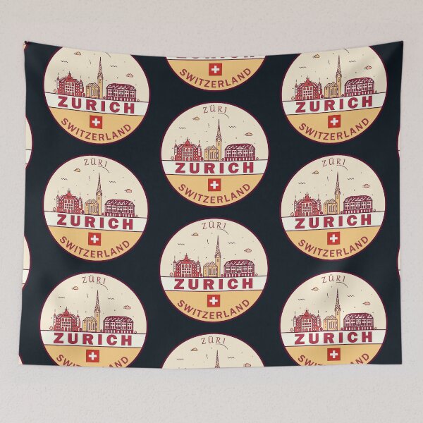 Item preview, Zurich Switzerland City Skyline Emblem designed and sold by KrisSidDesigns.