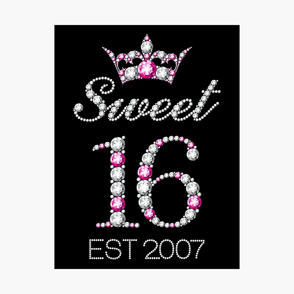 Sweet 16th Birthday girl's sweet-16th-birthday-girl-s-photographic-print-for-sale-by-iclipart-redbubble