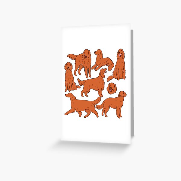 Item preview, Red Irish Setter dog illustration pattern  designed and sold by Yarafantasyart.