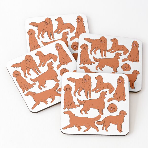 Item preview, Red Irish Setter dog illustration pattern  designed and sold by Yarafantasyart.