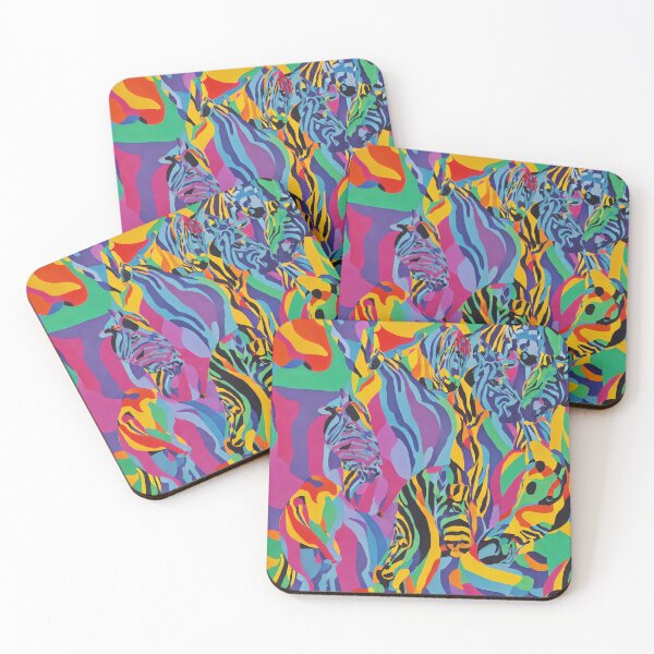 Item preview, Picture of colorful zebras in victor vasarely style designed and sold by LaszloToth.