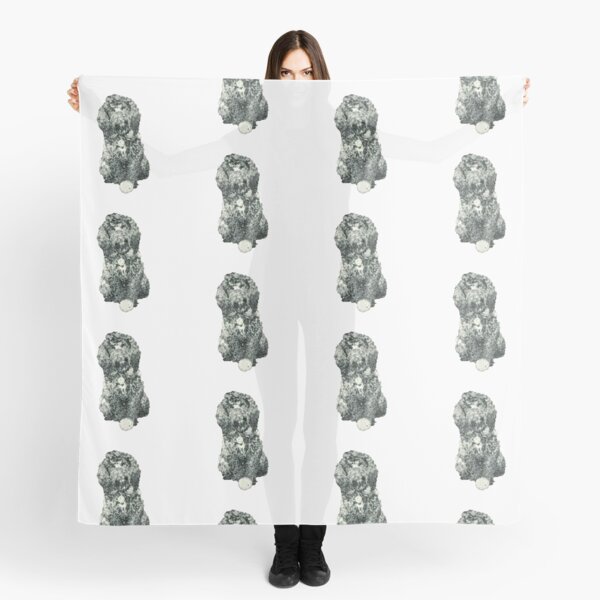 Cockapoo with a ball (white) Scarf