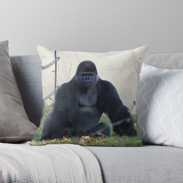 Sexy Gorilla in the garden | Throw Pillow