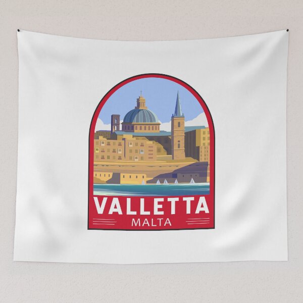 Item preview, Valletta Malta Travel Retro Emblem designed and sold by KrisSidDesigns.